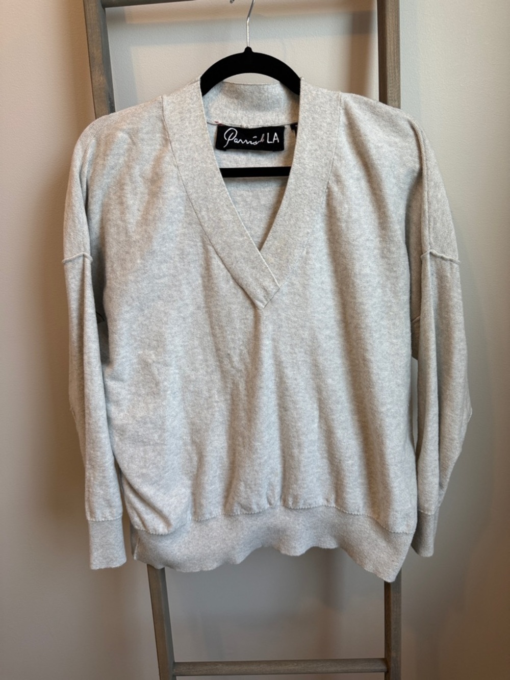 Light Gray V-Neck Sweater
